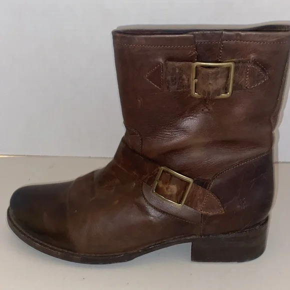Frye Vicky Engineer Chocolate Brown Leather Boot Size 11 B - Picture 9 of 15